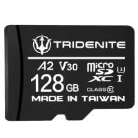 【TRIDENITE】MicroSDXC 128GB A2 V30 UHS-I U3 4K 攝影記憶卡-附轉卡(日本原廠直營)