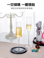 玻璃酒杯套裝 水晶香檳杯高腳杯6只套裝一對家用禮盒玻璃起泡酒杯紅酒杯甜酒杯   雙十一購物節