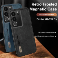 Car magnetic suction case For Vivo V29 V29 Pro Retro Frosted Lens Protector Phone Shell on for vivo v29 29 pro shockproof coque