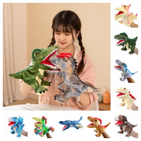 Plush Dinosaur Hand Puppets with Movable Mouth for Imaginative Role-Play Puppets Toy for Kids for Toddlers 1-3 Storytelling