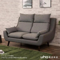 【UHO】現代高背機能涼感布-雙人沙發
