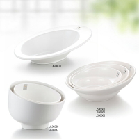 仿瓷帽子碗密胺水果碗蔬菜桶白色加厚大碗塑料大湯碗火鍋餐具
