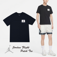 Nike 短袖上衣 Jordan Flight Patch Tee 男款 黑 短T 寬鬆 中磅 T恤 DQ7375-010