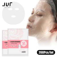 200pcs/lot Plastic Film Natural Disposable Plastic Paper Masks Skin Care Full Face Cleaner Mask Paper Facial Beauty Healthy Tool