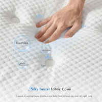 12 Inch Hybrid Mattress, Medium Firm Gel Memory Foam Mattress in a Box and Pocket Springs with Tencel Cover,