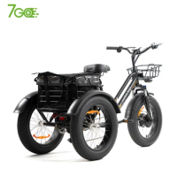 7Go 750w powerful rear motor tricycle trike 3 wheel electric bike tricycles 3 wheel electric cargo bike e-bike bicycle
