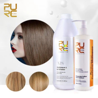 PURC 1000ML Brazilian Chocolate Keratin Treatment 12% Formaldehyde Straighten Hair Product And 300ml Purifying Shampoo Hair Care