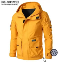 MND Jaket Parka Pria Four Poket Jaket Parka Taslan Waterproof Anti Air Jaket Parasut Kuning L