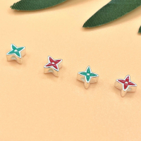 Charm nối ngôi sao 4 cánh bạc 925 cỡ bé - Charm Bạc 925 - Mã CB900