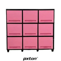 LEMARI PLASTIK BLAST 2 SUSUN MEJA TV MINIMALIS / RAK PAKAIAN plastik TRIBLAST PINK