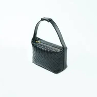 Tas BOTTEGA VENETA MINI WALLACE INTRECCIATO BLACK CALFSKIN SHOULDER BAG 100% ORIGINAL 20X10X13CM