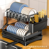 廚房多功能碗碟置物架導流水槽碗筷碗盤收納架臺面瀝水架碗架