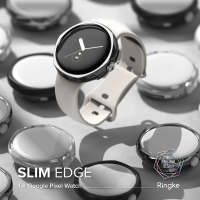 【Ringke】Google Pixel Watch 41mm Slim Edge 稜邊輕薄手錶保護殼 透明 霧黑 深灰－2入(Rearth)