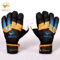 Goalkeeper Gloves Soccer Professional Black Goalkeeper Gloves Finger Save Protection Thicken Latex