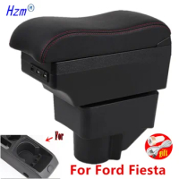 For Ford Fiesta Armrest box For Ford Fiesta 3 2011-2018 Car Armrest box Storage box Interior Retrofit special Car Accessories