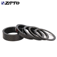 ZTTO 5pcs Bicycle Headset Washer Ultra-Light Carbon Fiber Mountain Road Bike Fork Tube Spacer Stem Gasket 1 2 3 5mm 10mm 15mm