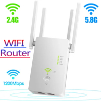 5 Ghz WiFi Repeater Wireless Wifi Extender 1200Mbps Wi-Fi Amplifier Long Range Wi fi Signal Booster 2.4G - 5.8G Wifi Repiter