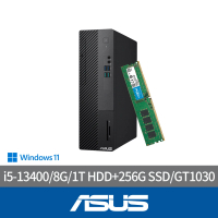【ASUS 華碩】+16G記憶體組★i5 GT1030十核電腦(H-S500SE/i5-13400/8G/1TB HDD+256G SSD/GT1030-2G/W11)