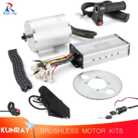 Kunray Ebike Conversion Kit DC Motor Brushless Controller for Motor 36V 48V 2000W with Speed Throttle for Scooters Go-Karts