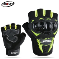 SUOMY Motorcycle Half Finger Gloves Lady Teens Girls Summer Bicycle Cycling Gloves Hard Shell Protective Dirt Bike Riding Gloves