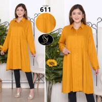 TUNIK WANITA / KEMEJA TUNIK WANITA KATUN TWILL 30S - 611 - Kuning
