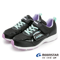 【MOONSTAR 月星】童鞋簡約運動系列防水競速鞋(黑)
