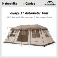 Naturehike Village 17 Automatic Tent New Outdoor Camping Double Foyer Automatic Tent Two Rooms Silver Coated Sun Protection Tent