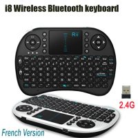 I8 Wireless Bluetooth Keyboard Mini Keyboard 2.4G English Lithium Backlit Air Mouse Remote Touchpad For Smart TV Box PC IPad