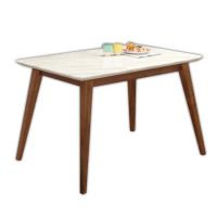【BODEN】溫克4.3尺胡桃色石面餐桌