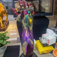 New 62cm Marvel The Avengers Iron Man Mk85 Infinity Gauntlet Anime Figures Model Luminous Version Collect Ornaments Funny Gifts