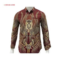 Batik Bali Lestari Kemeja Pria Maroon Katun Slimfit (BBA5) XL