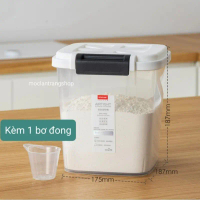 Hộp đựng gạo 2kg 5kg 10kg.Thùng gạo 15kg 25kg có bánh xe, hộp đựng gạo chống ẩm trong suốt 20kg để đ