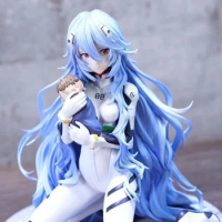 15cm NEON GENESIS EVANGELION Anime Figure Ayanami Rei Bear Hugging and Kneeling Pose Model Periphery Collection Gifts Toys Game