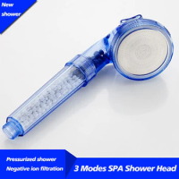 New 3 Modes SPA Shower Head High Pressure Saving Water Shower Nozzle Premium with Hose Purification Filter Bathroom Accessories