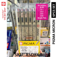 [WE-ARTS] Sakura Pigma Micron Drawing Pen Set - XSDK-6A ( set of 6pcs ) | Office Black Marker Statio