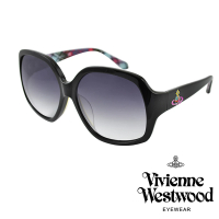 【Vivienne Westwood】多采土星格紋款太陽眼鏡(黑 VW746_01)