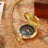Compass Pocket Watch Vintage Waist Chain Pocket Watch Clear Texture Positioning Pocket Watch Compass Outdoor Compass