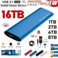 32TB 64TB Portable SSD Type-C USB 3.1 500gb ssd Hard Drive 2TB External SSD M.2 for Laptop/Desktop/Phones/mac Flash Memory Disk