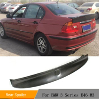 Rear Spoiler Trunk Boot Lip Wing For BMW E46 4Door Sedan M3 1999 - 2004 Carbon Fiber Black / PU Grey Car Tuning Parts FRP Primer
