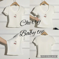 PICHA_BRAND : BABY TEE CHERRY เสื้อยืดแขนสั้นลายเชอรี่