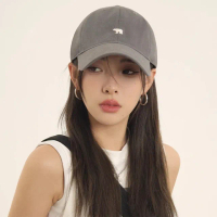 【MoonDy】棒球帽 鴨舌帽 美式復古 顯臉小帽子 防曬 透氣 軟頂 北極熊 刺綉 高質感 遮陽帽 老帽