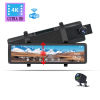 12 inch IPS touch screen car WIFI camera with GPS front and rear dual lens black box 4K android dashcam
