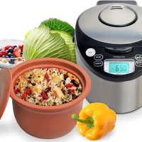 Smart Organic Clay Pot Multi Cooker - Toxin Free Clay Rice Cooker, Delay Start Slow Cooker, Stew Cooker, Electric Soup