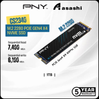 PNY XLR8 CS2340 1TB M.2 2280 PCIE Gen4 X4 NVMe SSD - M280CS2340-1TB-CL (Up to 7400MB/s Read,6100MB/s