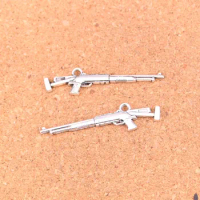 39Pcs Antique Silver Plated sniper rifle gun Charms Diy Handmade Jewelry Findings Accessories 44mm