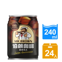 金車 伯朗咖啡 甜香美式咖啡(240mlx24罐)(含糖)