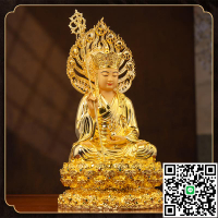 臺灣純銅鎏金地藏王菩薩家用供奉佛像娑婆三圣九華山地藏王銅像