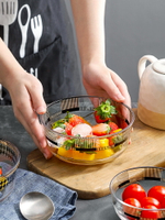 高顏值家用餐具耐熱透明玻璃湯碗泡面碗沙拉碗裝菜碗碟大套裝組合