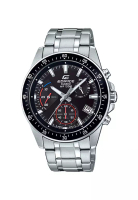 Casio Casio EDIFICE Jam Tangan Pria - Silver Black - Stainless Strap - EFV-540D-1AVUDF