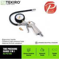 TEKIRO Tire Inflator Air Pressure Gun Isi Ukur Tekanan Angin 3 in 1 Tire Gauge Kit Alat Pengisi Ukur